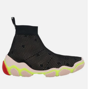 RED VALENTINO Women's Glam Run Mesh High Top Sneaker in Black size EU 38 US 8